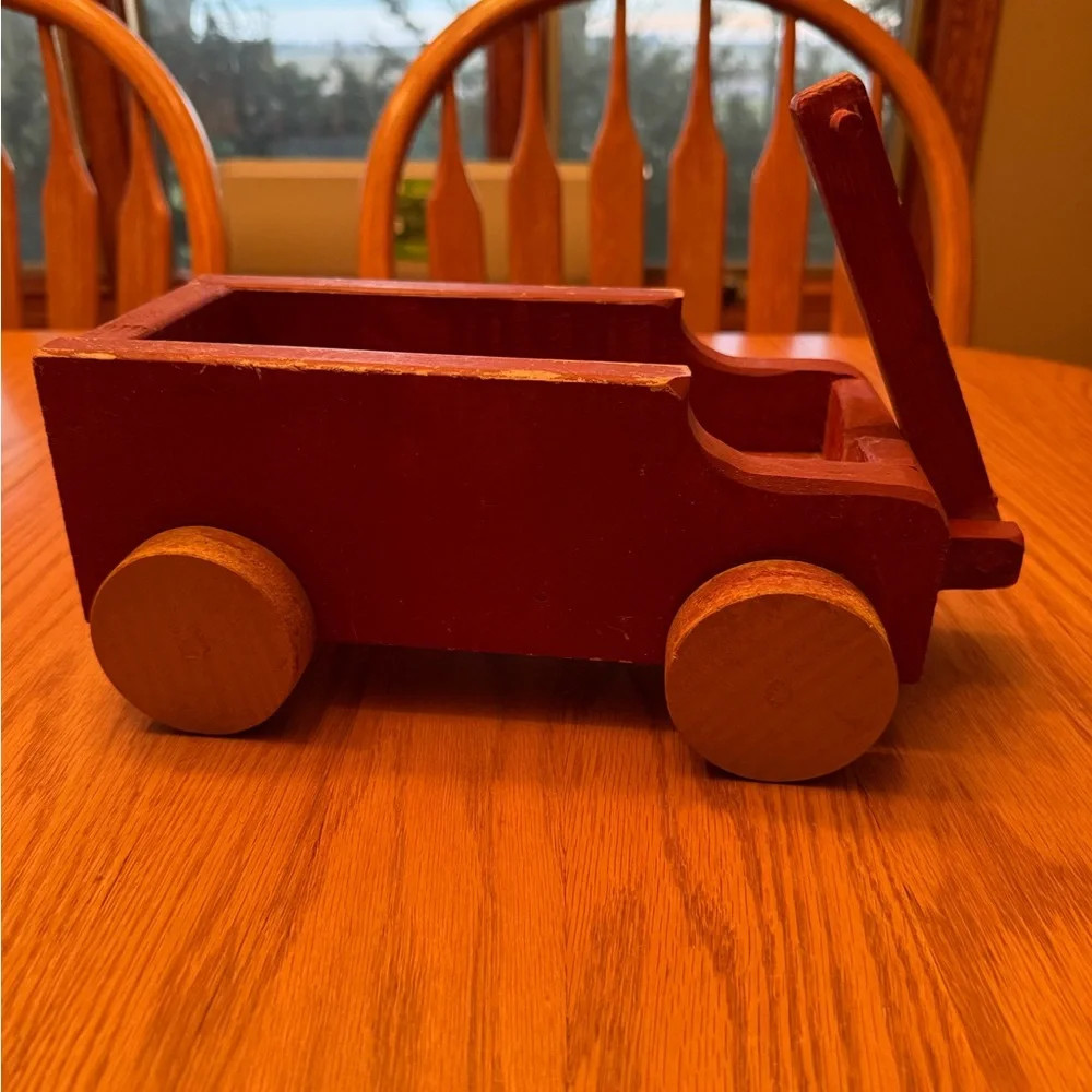 Classic Red Wooden Toy Wagon